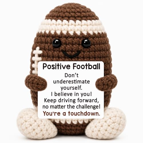 Positive Football Crochet Gift - Inspirational Stress Relief Decor for Men Women