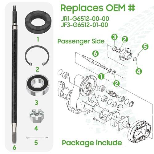 10L0L Golf Cart Rear Axle Shaft for Yamaha G16 G19 G22 - OEM Replacement Kit