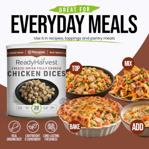 Ready Harvest Freeze-Dried Fully Cooked Chicken Dices - 1 Can