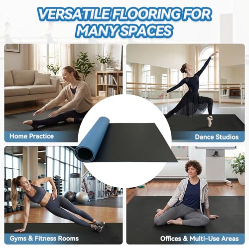 Dance Floor Roll-Out PVC Mat for Ballet Jazz Tap & Hip Hop Practice 6.6x3.9 ft