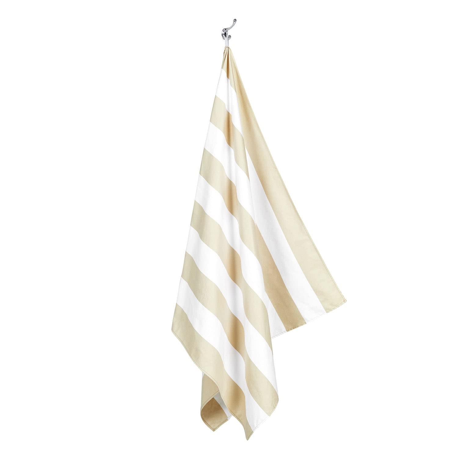Dock & Bay Beach Towel - Quick Dry, Sand Free - Compact, Lightweight - 100% Recycled - Includes Bag - Cabana Light - Bora Bora Beige - Large (160x90cm, 63x35)