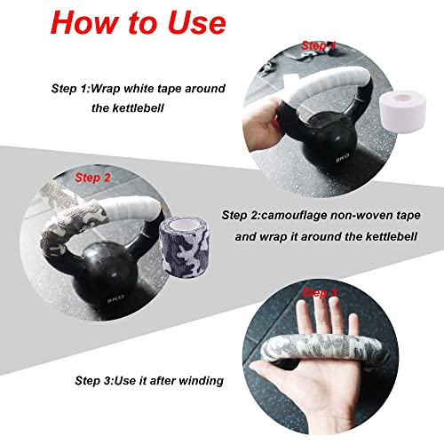 Camouflage Non-Slip Grip Tape for Kettlebell, Gym Equipment, 2 Inch Width