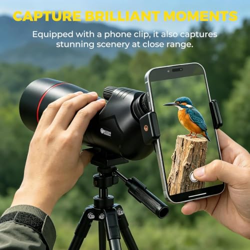 20-60x80 Spotting Scope with Tripod Phone Adapter Waterproof Carry Bag