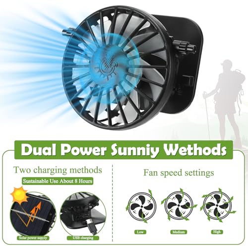 Mosquito Hat with Net and Solar Fan - Wide Brim Sun Protection for Outdoor Activities