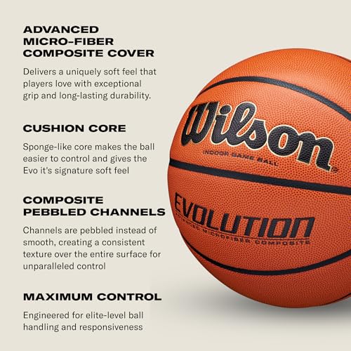 Wilson Evolution Indoor Basketball - Size 7 29.5 Inch Brown Edition