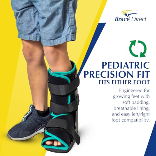 Kids Pediatric Walking Boot for Broken Foot Ankle Toe - Blue, Size L