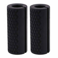 AIKESIWAY Thick Dumbbell & Barbell Grips for Weightlifting - High-Density Silicone Rubber, Non-Slip Gym Grips for Muscle Growth, Hand Stress Relief, Arm Blaster Adapter (1 Pair) (Black, 4 inches)