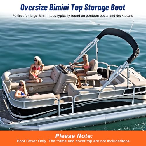 HWEIUA Oversize Bimini Top Storage Boot Cover 103" Waterproof Canvas Boat Cover
