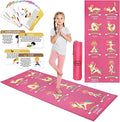 Kids Yoga Mat Set with Unicorn Pink Design, Non-Slip Exercise Mats & 12 Yoga Cards