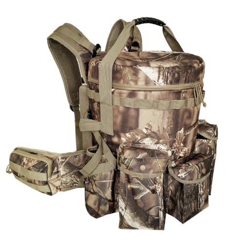 Insulated Bucket Backpack with 360° Swivel Lid - Woodland Camo Hunting & Camping Gear