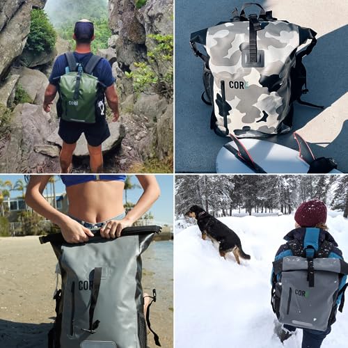 COR Surf Waterproof Dry Backpack with Padded Laptop Sleeve - 40L Green