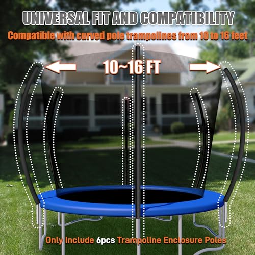6PCS Trampoline Replacement Poles with Foam Sleeves & Dual Installation Options