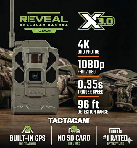 TACTACAM Reveal X 3.0 Cellular Trail Camera with HD Photos & Night Vision