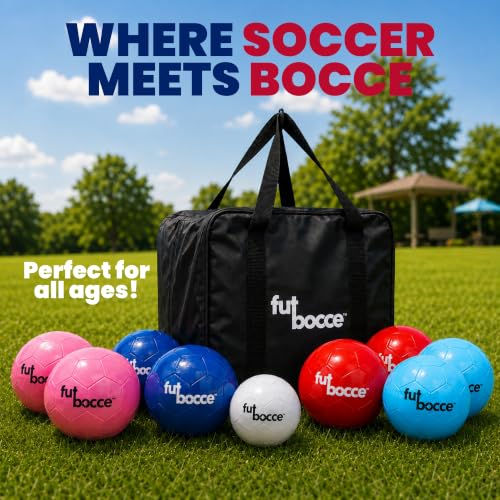 Backyard Soccer Bocce Ball Set with Carry Bag and Cones