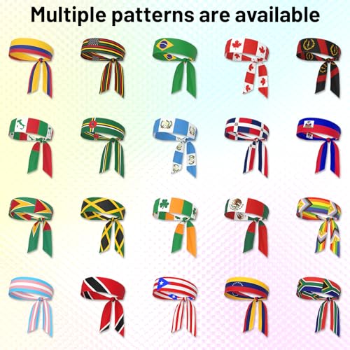 Colombia Flag Pattern Adjustable Sports Headband Wrap for Women Men