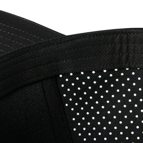 Men Adjustable Snapback Laser Cut Mesh Baseball Cap - Black