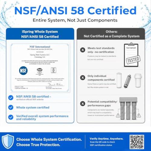 iSpring RO500AK Alkaline Reverse Osmosis Water System with Brushed Nickel Faucet - 500 GPD, NSF Certified