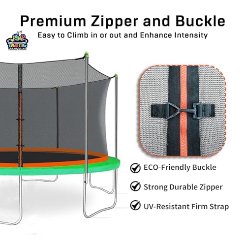 Jump Tastic 14Ft Trampoline Net Replacement with 6 Caps - Fits 14Ft Frame