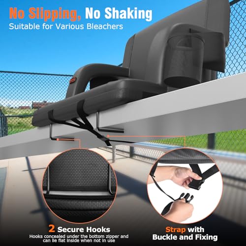 Suteck 25-inch 2-Pack Heated Stadium Seats for Bleachers with Dual Heat Control, Waterproof & Adjustable