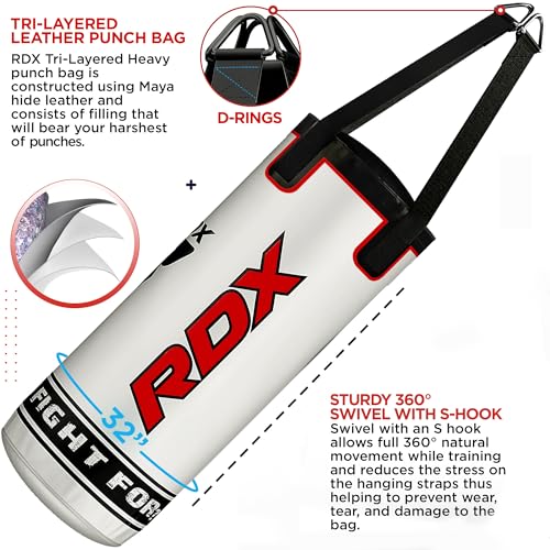 RDX Kids Punching Bag 2FT Unfilled White - Martial Arts & Boxing Training Equipment