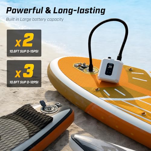 Cordless Electric Paddle Board Pump - Rechargeable SUP Inflator & Deflator