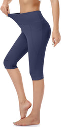 RIMLESS 7 Women's High Waist Leggings - Cotton Yoga Pants with Pockets for Athletic Workouts | Capris