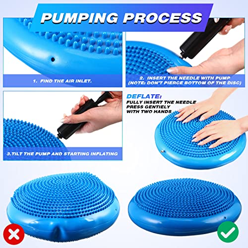 Leitee Blue Wobble Cushion Set 10 Pack Inflatable Balance Discs for Posture & Stability