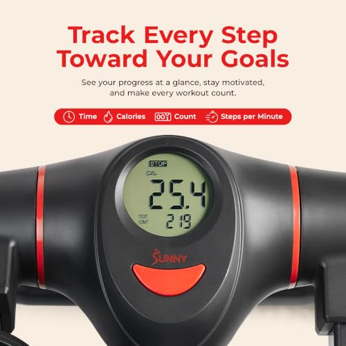Black Sunny Health & Fitness Power Stepper with Resistance Bands - Low-Impact Cardio Equipment