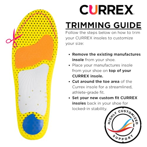 CURREX RunPro Insoles for Running Shoes Medium Arch Yellow L - Men & Women