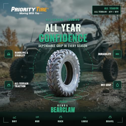 Kenda Bearclaw K299 ATV Tire 25x8.00-12 Off-Road UTV Tire - Tire Only