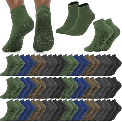 100 Pairs Non-Slip Socks Bulk Pack for Hospital, Yoga, Gym & Work Safety