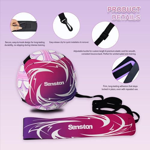 Senston Soccer and Volleyball Training Belt - Pink Adjustable Practice Aid for Ball Size 3, 4, and 5