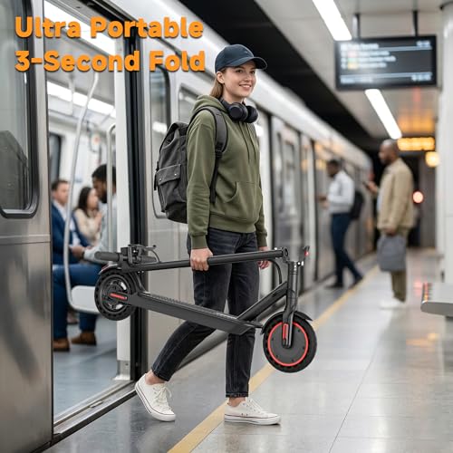 Qlaway Black 8.5'' Foldable Electric Scooter for Adults, 19MPH, 700W Peak Motor