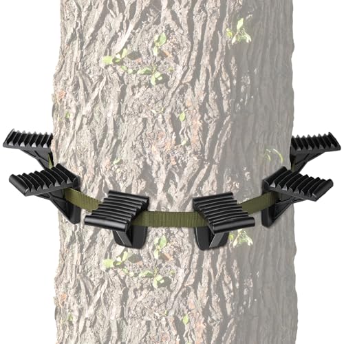 ZIVOXIA 4 Pack Ultra-Light Saddle Hunting Platform Steps with Heavy-Duty Strap & Cam Buckle, Anti-Slip Design