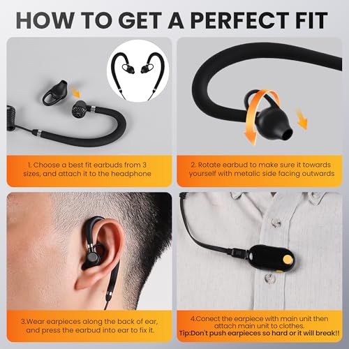 Mini Walkie Talkies 3-Pack, Compact Two-Way Radios with Ear Hooks