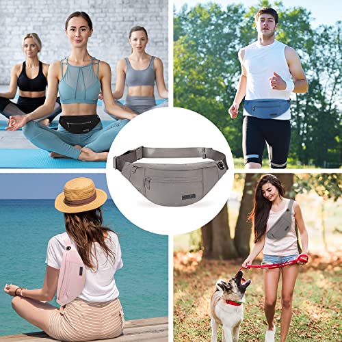 MAXTOP Small Crossbody Bag Fanny Pack for Women Men - Gray Washed Nylon, Large Size