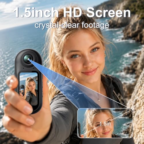 4K Action Camera with Waterproof Case, Wide-Angle POV Body Cam, WiFi