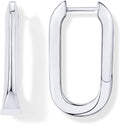PAVOI 14K Gold Plated Geometric Hoop Earrings - Trendy U-Shaped Triangle Huggies for Women
