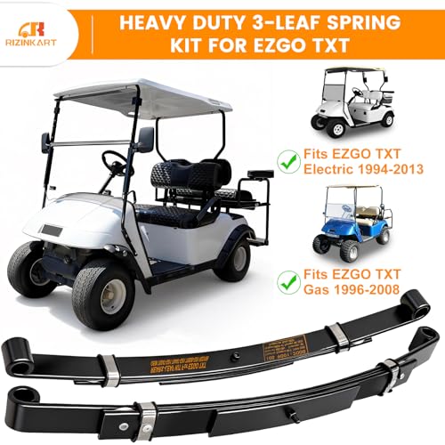 Heavy-Duty 3-Leaf Golf Cart Rear Leaf Springs Kit for EZGO TXT & Medalist