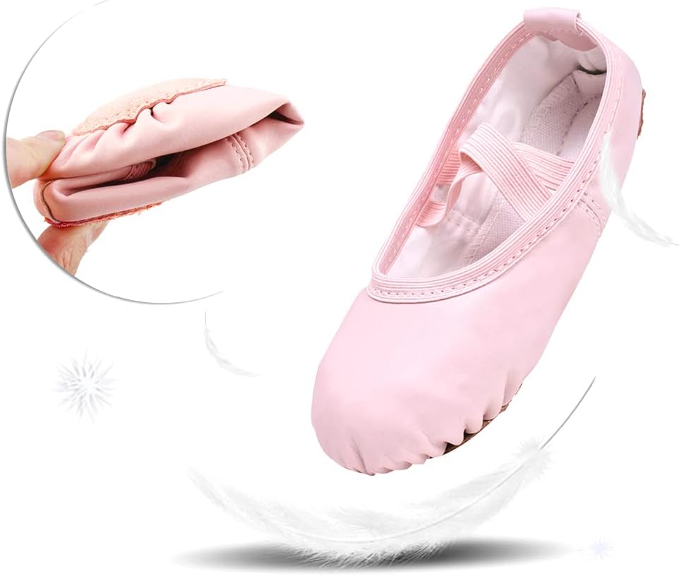 Stelle Ballet Shoes - Soft Leather Toddler Ballet Slippers for Boys & Girls | Comfortable Fit