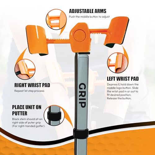 Orange Whip Putt Master Golf Putting Aid Trainer - Short Game Swing Practice
