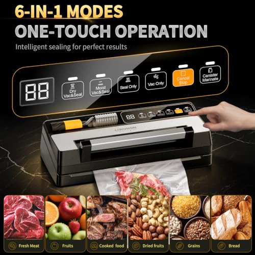 Stainless Steel Food Vacuum Sealer Machine for Dry and Moist Foods with Dual Heat Seal