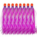 Purple 8pcs Fishing Mylar Skirt Trolling Lures 5.2in 3/8 oz Offshore