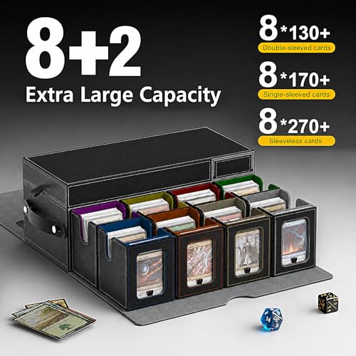 Zevdain Multicolour 10-in-1 MTG Commander Deck Box - Large Card Storage Organizer