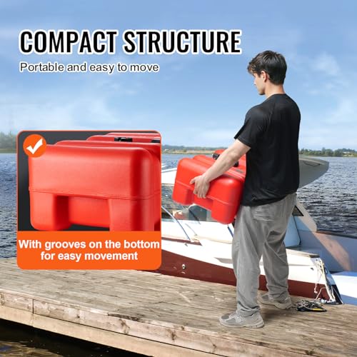 55L Marine Fuel Tank with 9.8 ft Hose, Visible Gauge, Leak-Proof, High-Density Polyethylene