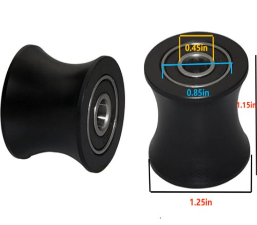 FRECCU Total Gym Replacement Set of 4 Wheels/Rollers Compatible with Models DLX, DLX II, DLX III, Adv DLX, Pilates, Pilates Pro 2500, 3000, 4000，570, 2000 （Black）