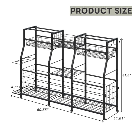 Sports Equipment Storage Rack with Bat Holder for Garage & Gym