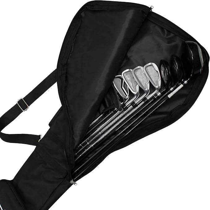 Scott Edward Foldable Golf Club Carry Bag, Portable Sunday Pencil Bag, Lightweight Waterproof Training Case, Holds 7-12 Clubs