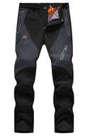 Rdruko Men's Snow Pants Waterproof Insulated Fleece Lined Ski Hiking Snowboard Winter Pants with Pockets, Black, US 34