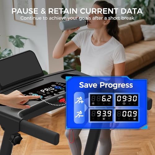 ApexNexus 3.0HP Foldable Incline Treadmill for Home Use with 12% Manual Incline